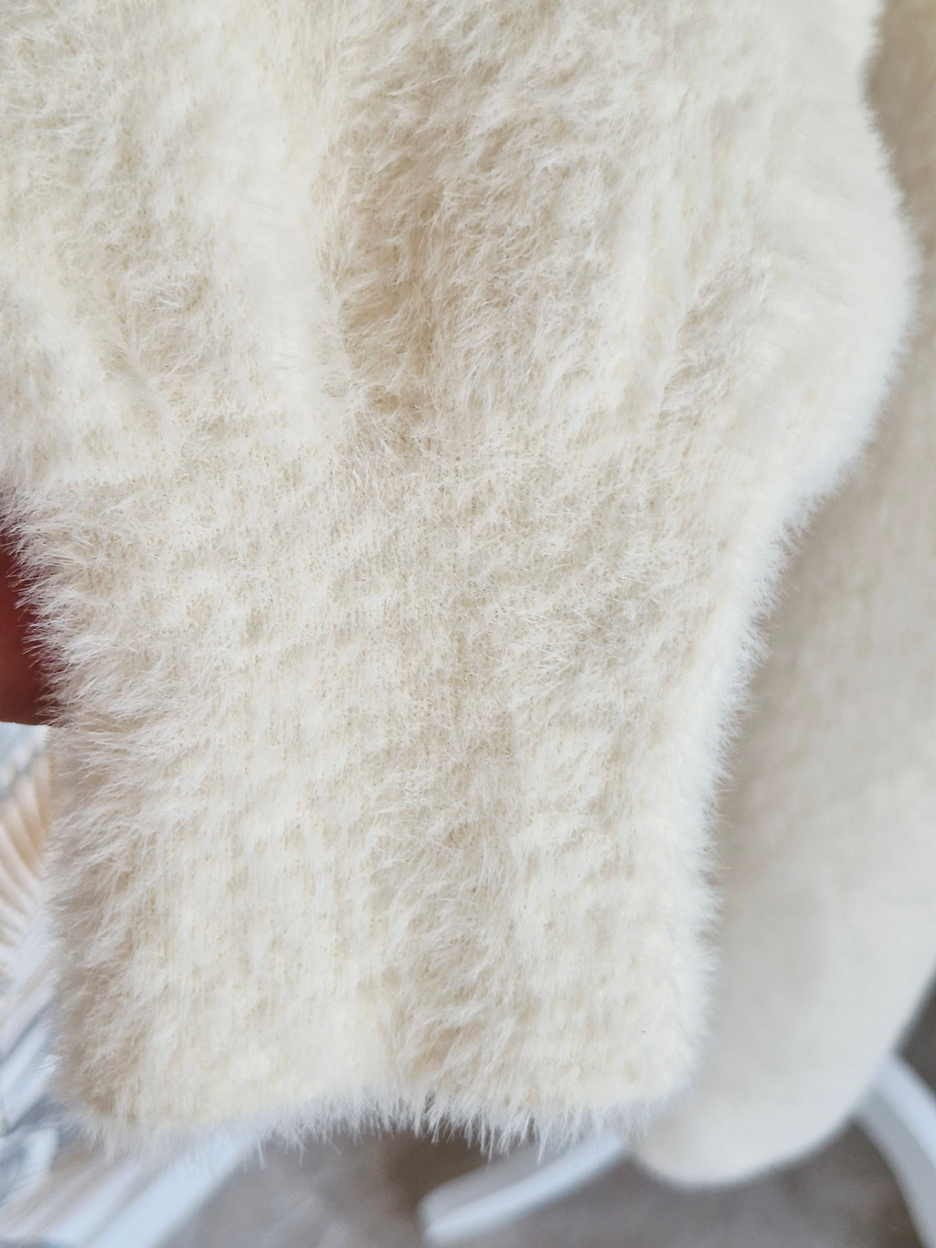 Cárdigan extra suave largo de punto efecto peluche