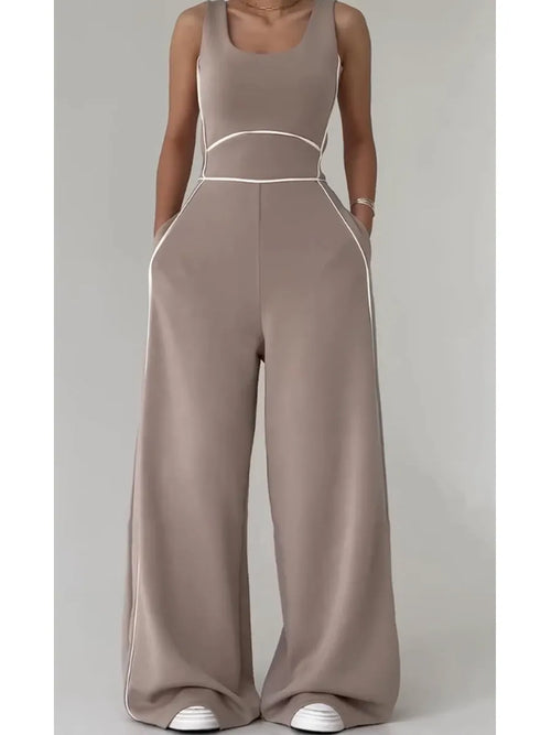 Conjunto Deportivo Elegante con Pantalón Palazzo 🤎